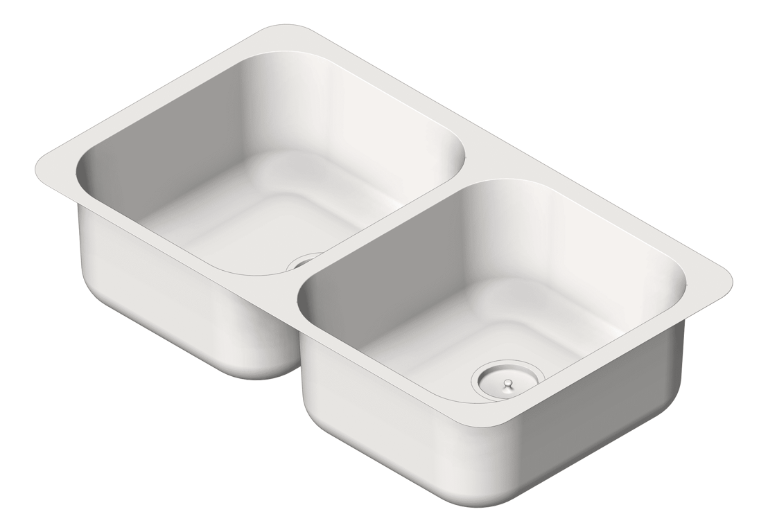 Sink Kitchen Abey CUA DoubleBowl Undermount